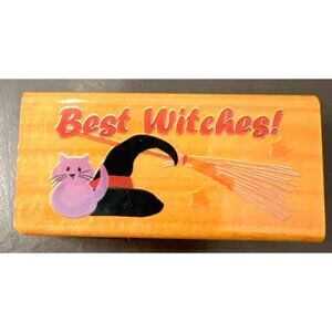 Best Witches Rubber Stamp Craft Mania Wood Block Halloween Crafting Tool